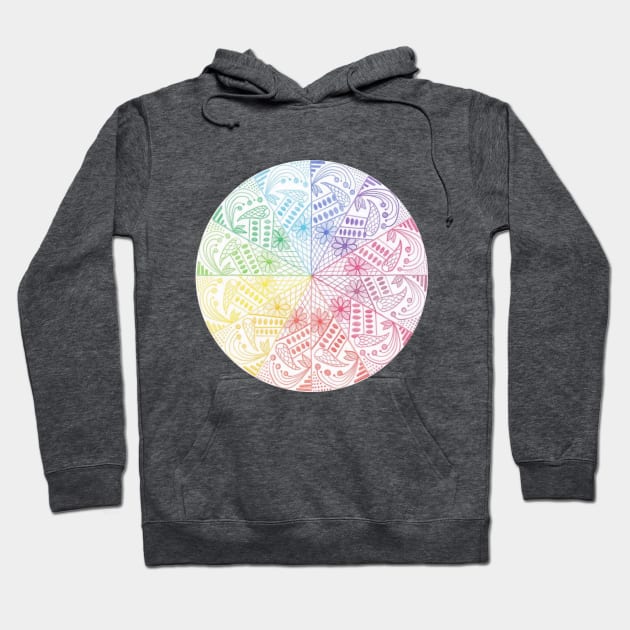 Rainbow Mandala Hoodie by calenbundalas